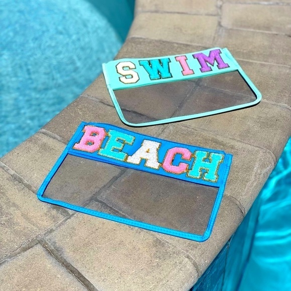 Chenille Letter Clear Pouch ~ in SWIMπ - Picture 3 of 6